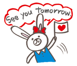 A cute rabbit talks sticker #5813581