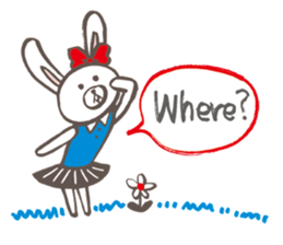 A cute rabbit talks sticker #5813599