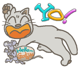 Cat / Chat 4 Picture only sticker #5814599