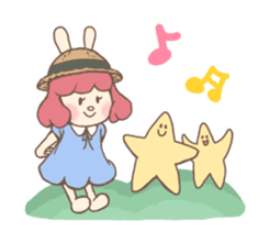 Bunny And Stars (English ver.) sticker #5814911