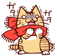 Scarf cat sticker #5815053