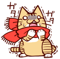 Scarf cat sticker #5815053