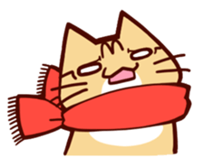 Scarf cat sticker #5815054