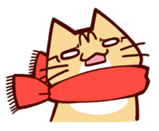 Scarf cat sticker #5815054