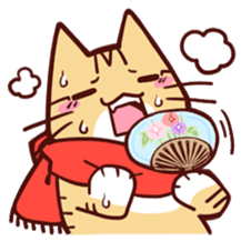 Scarf cat sticker #5815079