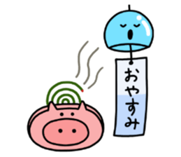 Summer, summer and wind bell sticker #5819796