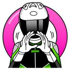 GREEN & BLACK Moto Rider racing suit sticker #5820538