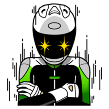 GREEN & BLACK Moto Rider racing suit sticker #5820539