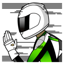 GREEN & BLACK Moto Rider racing suit sticker #5820541