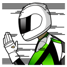 GREEN & BLACK Moto Rider racing suit sticker #5820541