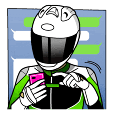 GREEN & BLACK Moto Rider racing suit sticker #5820543