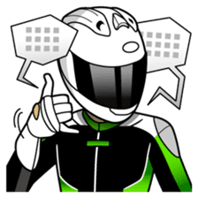 GREEN & BLACK Moto Rider racing suit sticker #5820544