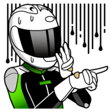 GREEN & BLACK Moto Rider racing suit sticker #5820546