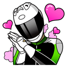 GREEN & BLACK Moto Rider racing suit sticker #5820547