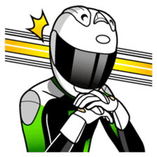 GREEN & BLACK Moto Rider racing suit sticker #5820548
