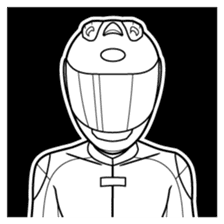 GREEN & BLACK Moto Rider racing suit sticker #5820549