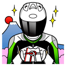 GREEN & BLACK Moto Rider racing suit sticker #5820551