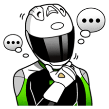 GREEN & BLACK Moto Rider racing suit sticker #5820552