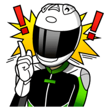 GREEN & BLACK Moto Rider racing suit sticker #5820553