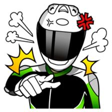 GREEN & BLACK Moto Rider racing suit sticker #5820554