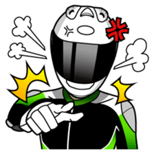 GREEN & BLACK Moto Rider racing suit sticker #5820554