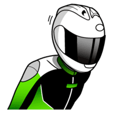 GREEN & BLACK Moto Rider racing suit sticker #5820555