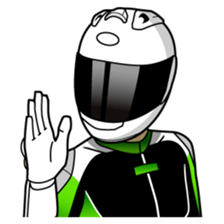 GREEN & BLACK Moto Rider racing suit sticker #5820557