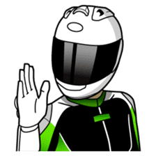GREEN & BLACK Moto Rider racing suit sticker #5820557
