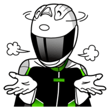 GREEN & BLACK Moto Rider racing suit sticker #5820559