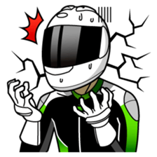 GREEN & BLACK Moto Rider racing suit sticker #5820560