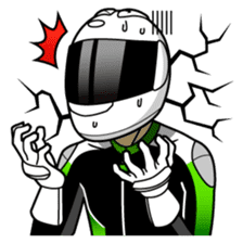GREEN & BLACK Moto Rider racing suit sticker #5820560