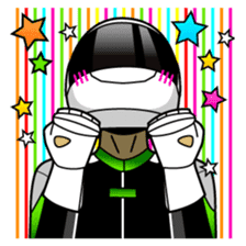 GREEN & BLACK Moto Rider racing suit sticker #5820561