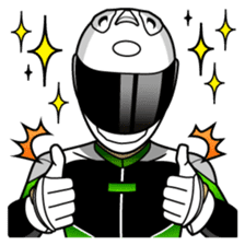 GREEN & BLACK Moto Rider racing suit sticker #5820562