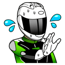 GREEN & BLACK Moto Rider racing suit sticker #5820563