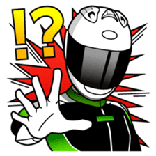 GREEN & BLACK Moto Rider racing suit sticker #5820564