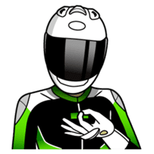 GREEN & BLACK Moto Rider racing suit sticker #5820565
