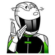 GREEN & BLACK Moto Rider racing suit sticker #5820566