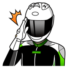 GREEN & BLACK Moto Rider racing suit sticker #5820567