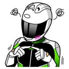 GREEN & BLACK Moto Rider racing suit sticker #5820569