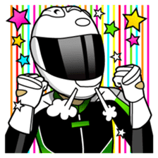 GREEN & BLACK Moto Rider racing suit sticker #5820571