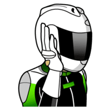 GREEN & BLACK Moto Rider racing suit sticker #5820572