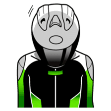 GREEN & BLACK Moto Rider racing suit sticker #5820573
