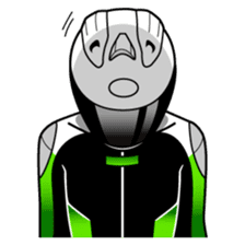 GREEN & BLACK Moto Rider racing suit sticker #5820573
