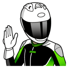 GREEN & BLACK Moto Rider racing suit sticker #5820575