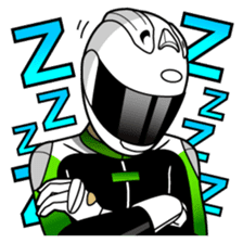GREEN & BLACK Moto Rider racing suit sticker #5820576
