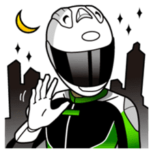 GREEN & BLACK Moto Rider racing suit sticker #5820577