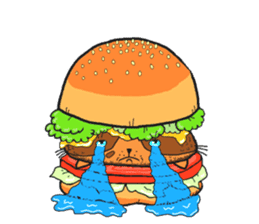 Hamburger Cat sticker #5820701
