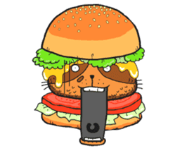 Hamburger Cat sticker #5820711