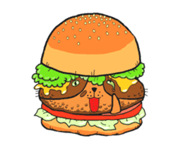 Hamburger Cat sticker #5820712