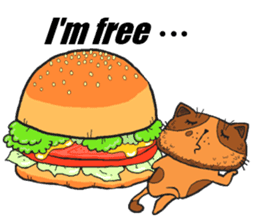 Hamburger Cat sticker #5820718